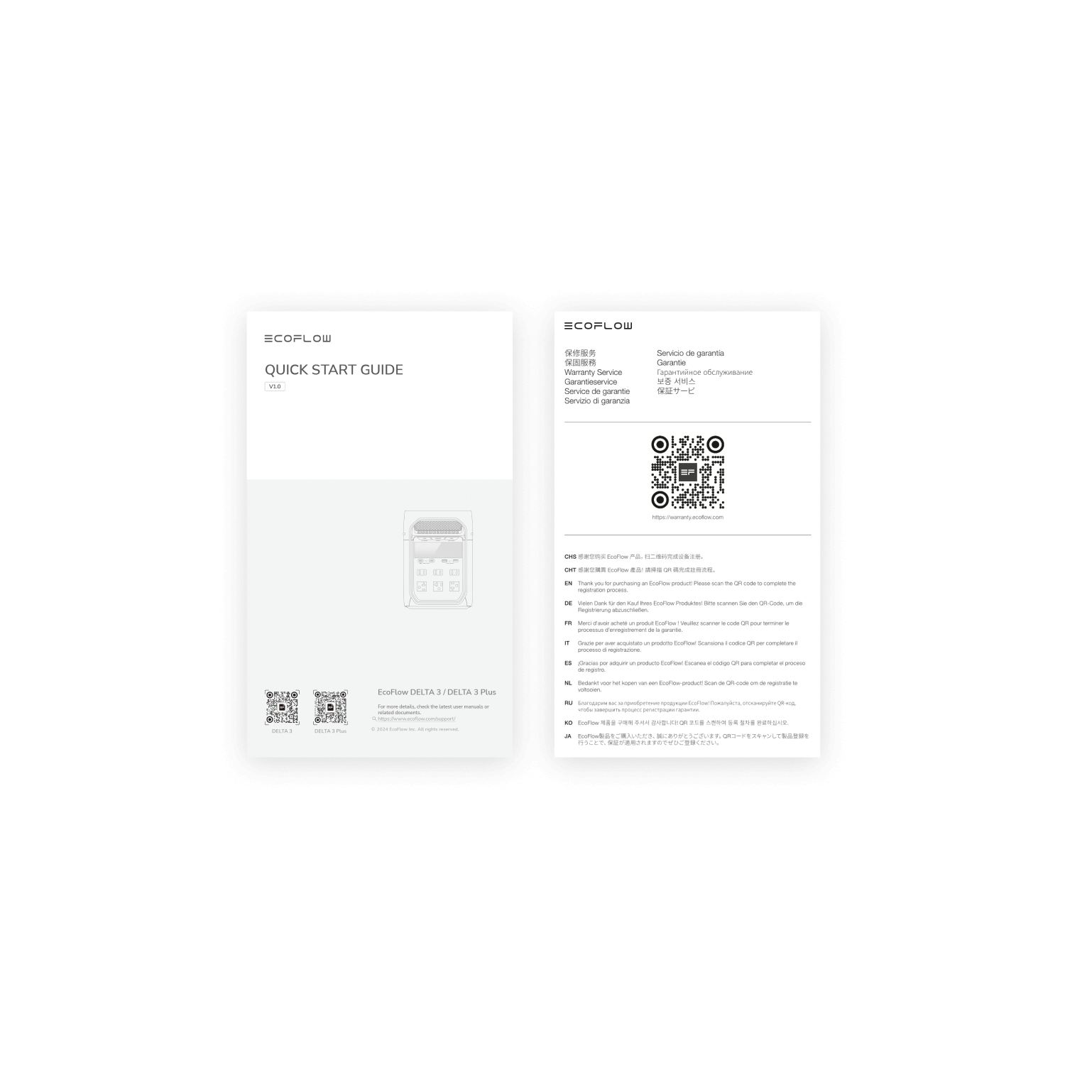 Manuales y tarjeta de garantía